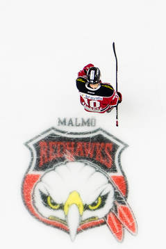 Malmö Redhawks Robin Alvarez deppar bredvid Malmö