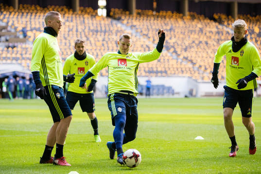 Sveriges Pontus Jansson, Emil Krafth och Filip Helander