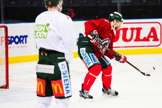 Frölundas Sean Bergenheim styr ett skott