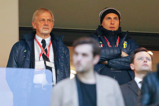 Sveriges landslagschef Lars Richt och Victor Nilsson