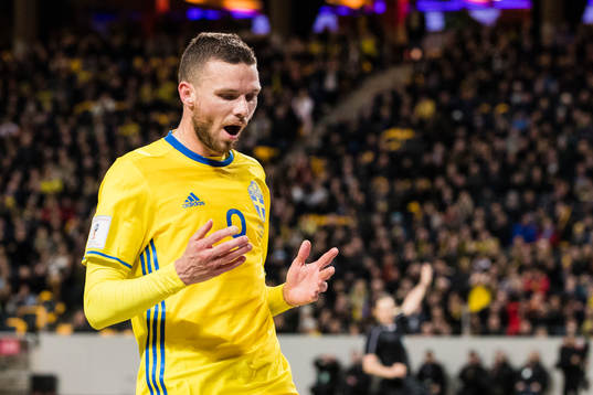 Sveriges Marcus Berg reagerar