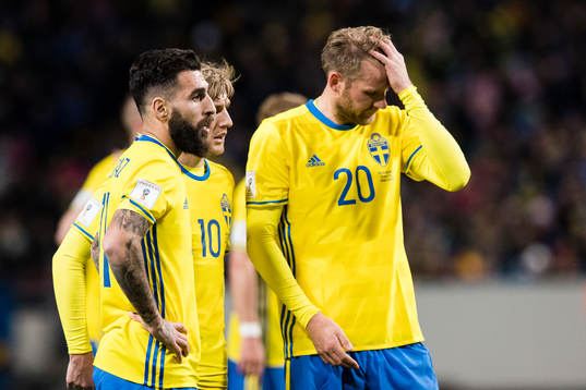 Sveriges Jimmy Durmaz, Emil Forsberg och Ola Toivonen