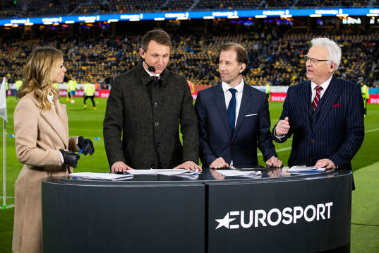Eurosports studio med Karin Frick, Kim Källström, Simon