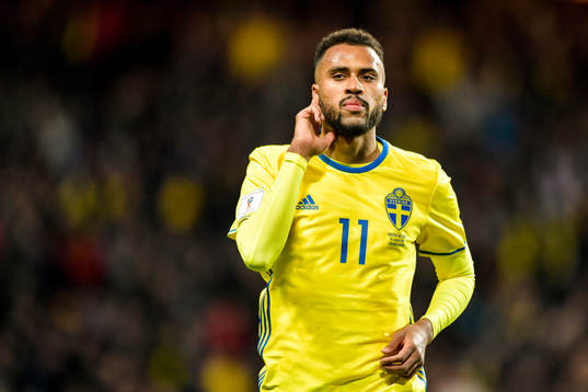 Sveriges Isaac Kiese Thelin jublar