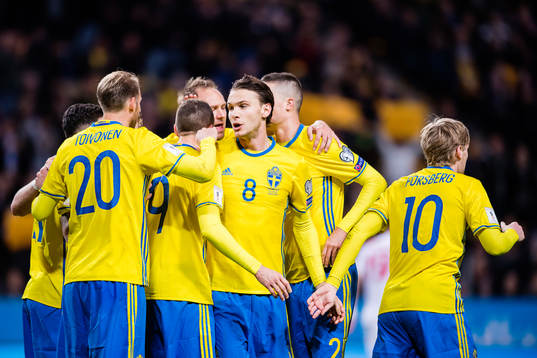 Sveriges Ola Toivonen, Marcus Berg, Mikael Lustig, Albin
