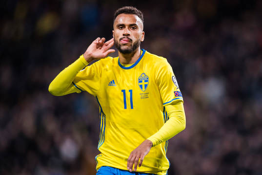 Sveriges Isaac Kiese Thelin jublar