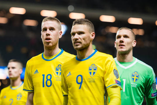 Sveriges Pontus Jansson, Marcus Berg och målvakt Robin