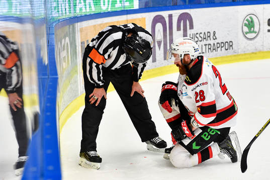 Malmö Redhawks Jens Olsson blöder