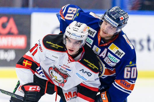 Malmö Redhawks Lukas Haudum och Växjös Erik Josefsson