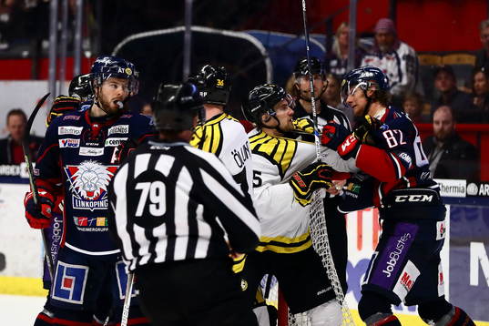 Bråk mellan Linköpings Jörgen Karterud och Brynäs Lukas