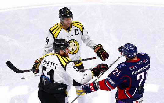 Brynäs Jacob Blomqvist, Marc Zanetti och Linköpings Emil