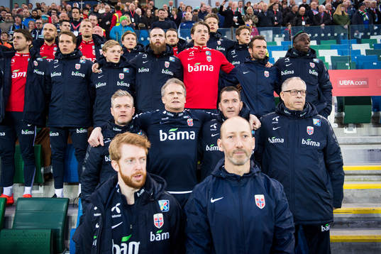 Norges förbundskapten Lars Lagerbäck (t.h)