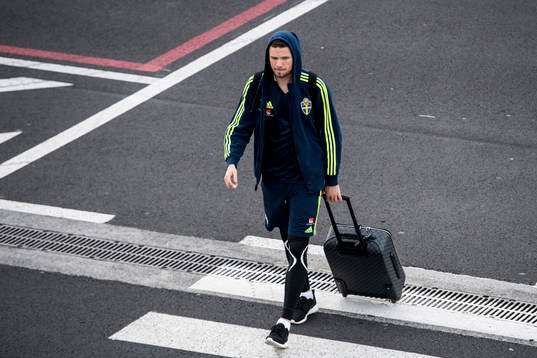 Marcus Berg när svenska landslaget i fotboll landar på