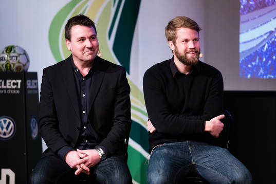 Degerfors tränare Stefan Jacobsson och Christoffer