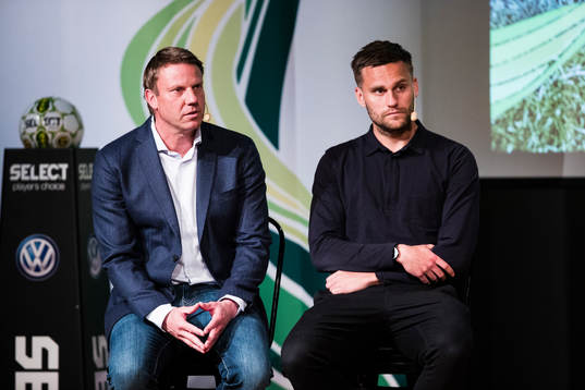 Falkenbergs tränare Hans Eklund och Johannes Vall