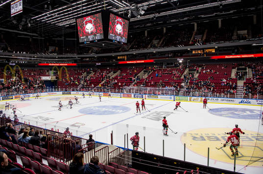 Lagen värmer upp i Malmö Arena innan kvartsfinal 6 i