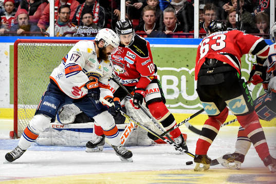 Malmö Redhawks Robin Alvarez och Fredrik Händemark och