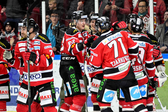 Malmö Redhawks spelare jublar