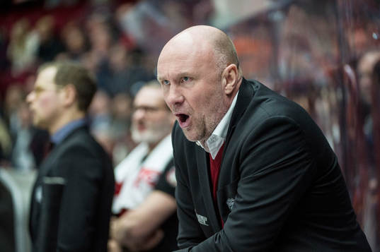 Malmö Redhawks tränare Peter Andersson vrålar