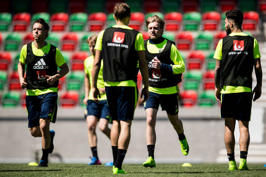 Sveriges Albin Ekdal och Emil Forsberg