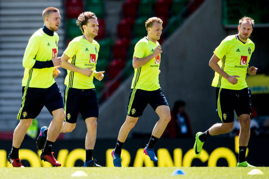 Sveriges Pontus Jansson, Albin Ekdal, Oscar Hiljemark och
