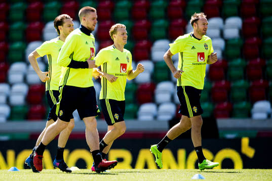 Sveriges Pontus Jansson, Albin Ekdal, Oscar Hiljemark och