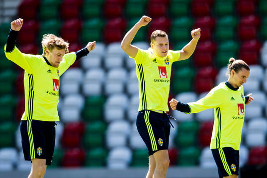 Sveriges Emil Forsberg, Viktor Claesson och Niklas Hult