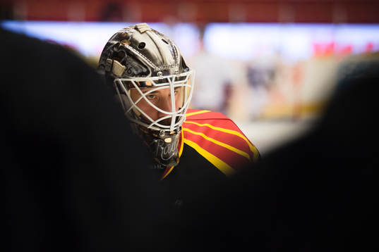 Brynäs målvakt David Rautio före kvartsfinal 6 i