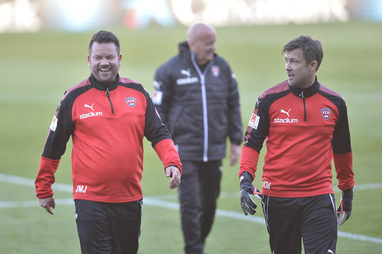 Rosengårds tränare Jack Majgaard och målvaktstränare