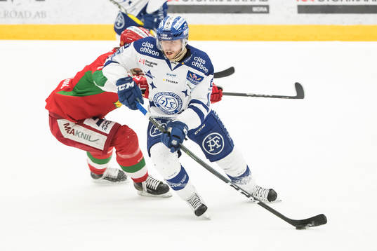 Leksands János Hári  i ishockeymatchen i direktkvalet