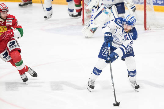Leksands János Hári  i ishockeymatchen i direktkvalet