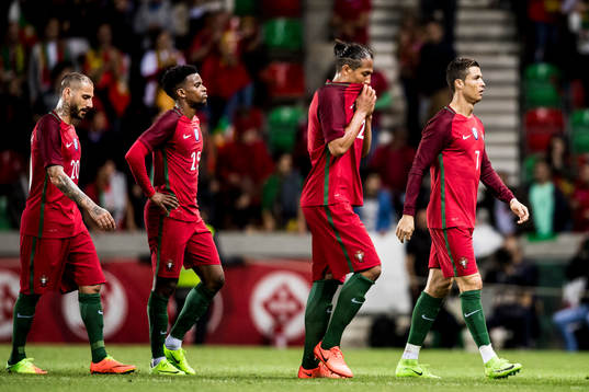 Portugals Ricardo Quaresma, Nelson Semedo, Bruno Alves och