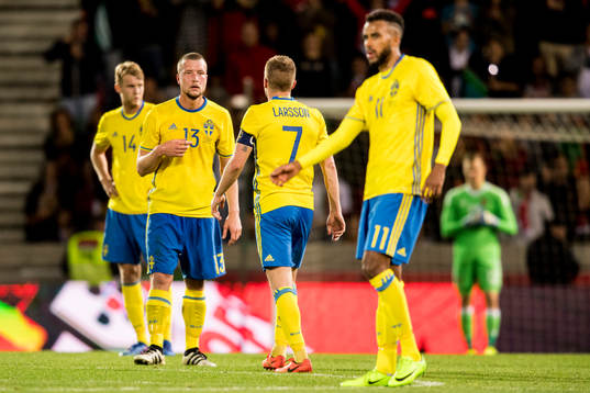 Sveriges Filip Helander, Jakob Johansson och Isaac Kiese