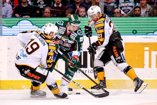 Skellefteås Andrew Calof och Mark Katic och Frölundas