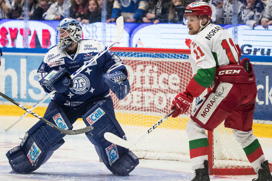 Leksands målvakt Henrik Haukeland och Moras Alexander