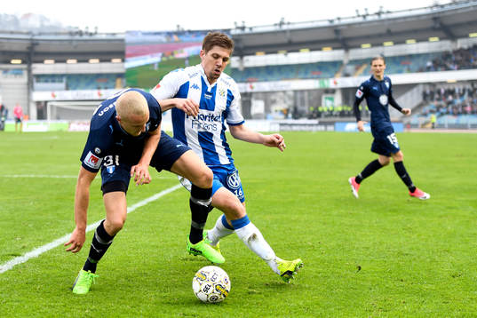 Malmö FFs Franz Brorsson och IFK Göteborgs Mikael Boman