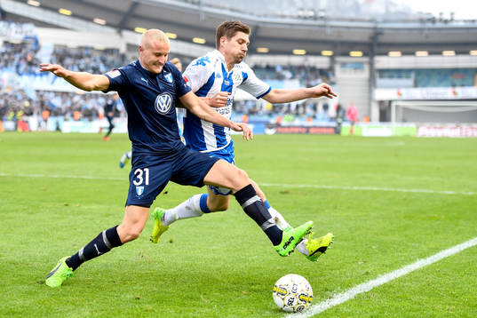 Malmö FFs Franz Brorsson och IFK Göteborgs Mikael Boman