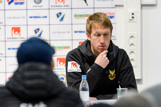 Östersunds tränare Graham Potter på presskonferensen