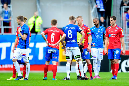 Helsingborgs Peter Larsson och Trelleborgs Dino Islamovic
