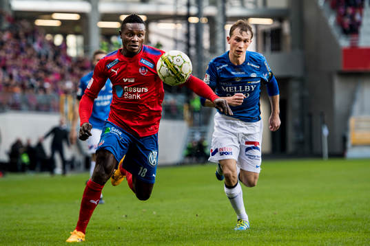Helsingborgs Oke Akpoveta och Trelleborgs Albin Nilsson