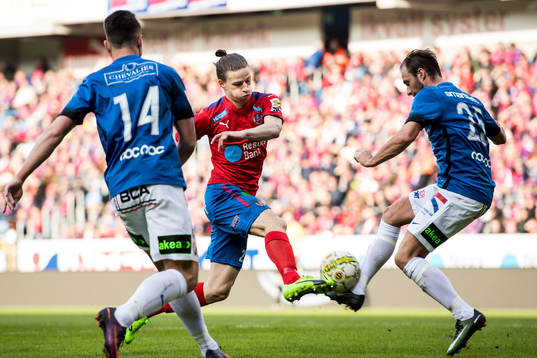 Helsingborgs Jesper Lange och Trelleborgs Robin Jacobsson