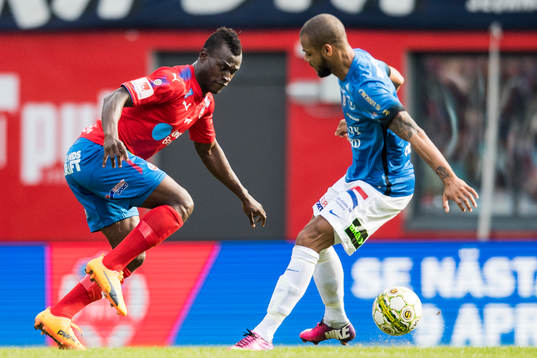 Helsingborgs Edwin Gyimah och Trelleborgs Salif Camara