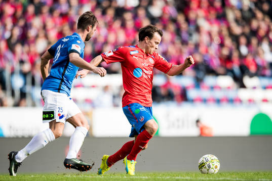 Helsingborgs Anton Wede och Trelleborgs Robin Jacobsson