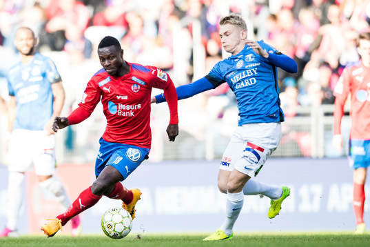 Helsingborgs Oke Akpoveta och Trelleborgs Johan Brannefalk