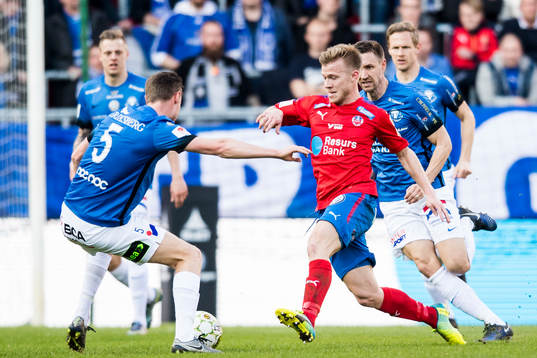 Helsingborgs Andreas Landgren mot Trelleborgs Anton Tideman