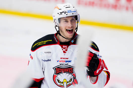 Malmö Redhawks Robin Alvarez jublar