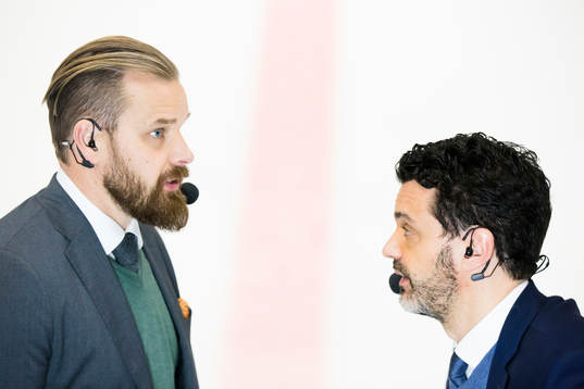 Cmores kommentatorer Sanny Lindström och Tommy Åström
