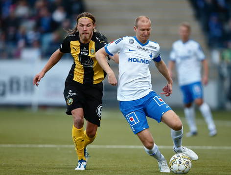Hammarbys Bjørn Paulsen och Norrköpings Andreas Johansson
