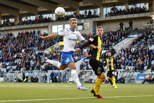 Norrköpings Sebastian Andersson och Hammarbys Birkir Mar