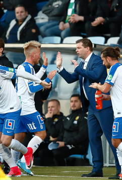 Norrköpings Nicklas Bärkroth och tränare Jens Gustafsson